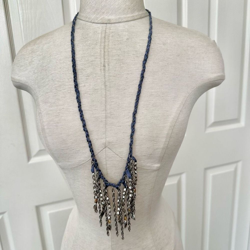 Chico’s long blue and silver necklace